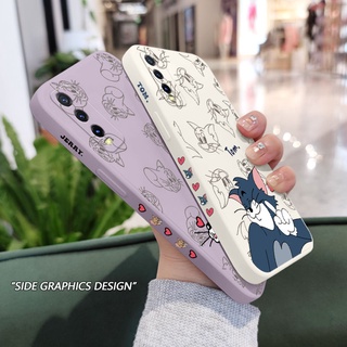 เคสโทรศัพท์มือถือ ซิลิโคน ลายการ์ตูนคลาสสิก มีลายด้านข้าง สีพื้น สําหรับ VIVO V23 V23E V21 V20 2021 Y11 Y12i Y15S Y15A Y33T Y21T 5G