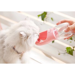 ขวดน้ำสัตว์เลี้ยง Dog water bottle ขวดน้ำน้องหมา ขวดน้ำสุนัข ขวดน้ำ 2in1 ใส่น้ำใส่อาหาร ขนาด350มล.และ550มล1046