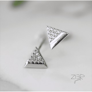 ต่างหูทรงสามเหลี่ยมเงินแท้ Earring Silver 925-(E26180303)