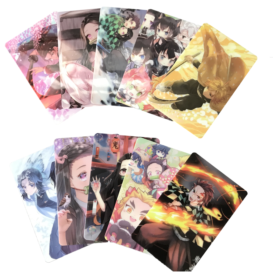 3 ชิ้น Demon Slayer: Kimetsu no Yaiba Tanjirou Nezuko Card Sticker สติกเกอร์การ์ดหวังอี้ป๋
