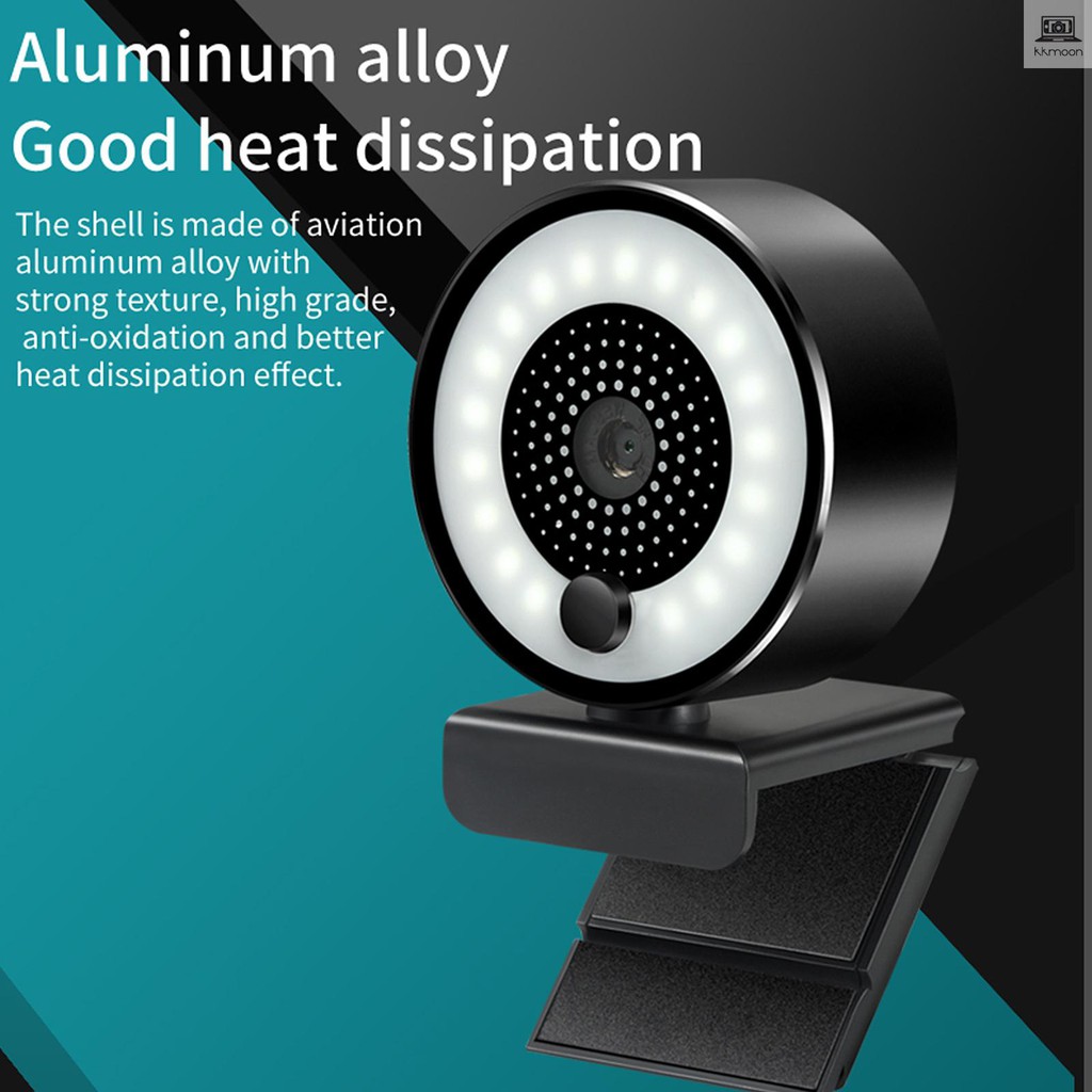 HD 2K USB Webcam Auto-focus 5MP PC Web Camera 1080P with Ring Fill ...