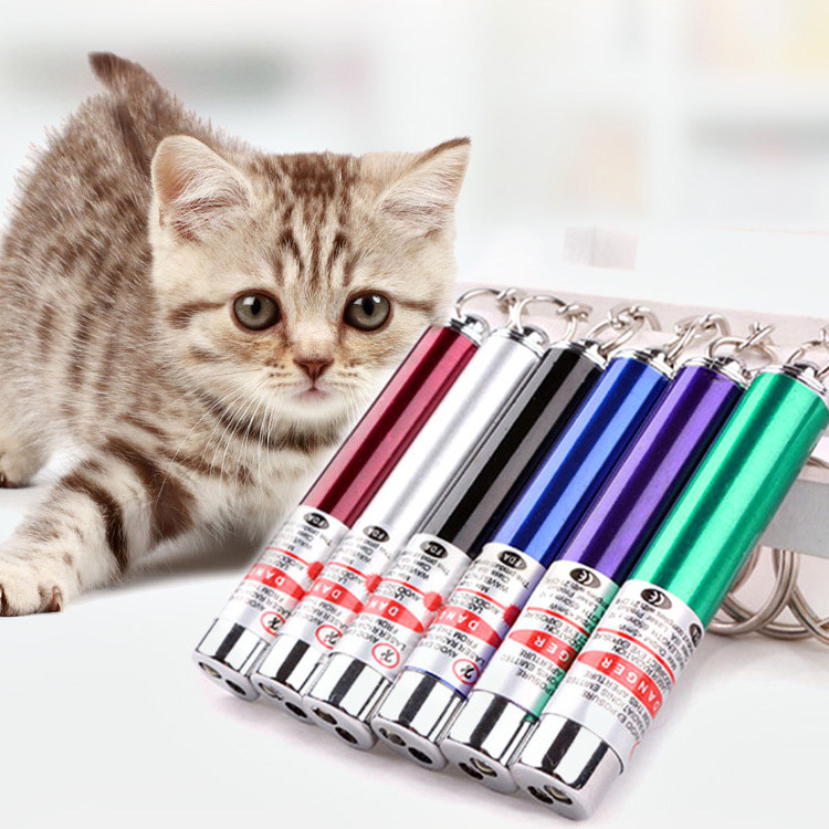 ปากกาเลเซอร์แสงสีแดง 2 In1 Led ของเล่นแมว 1 ชิ้น