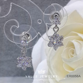 ต่างหู แบบแป้น ประดับติ้งคริสตัลลายดอกพิกุล ขนาดเล็ก ตุ้มหู …