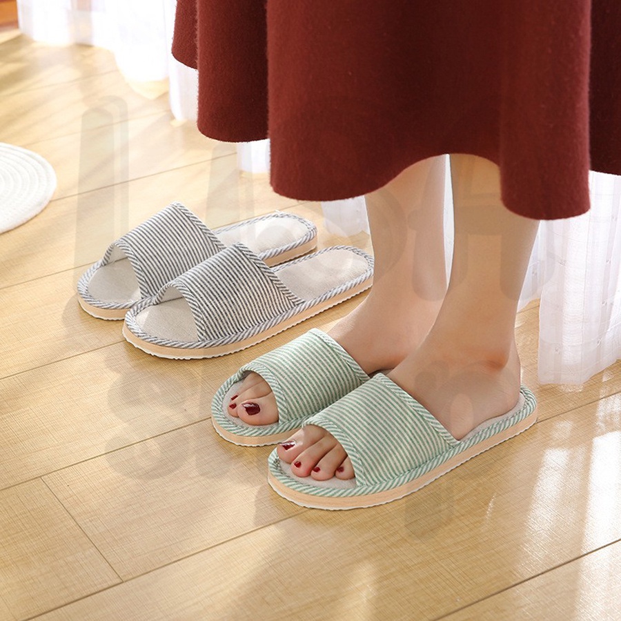 รองเท้าแตะใส่ในบ้าน พื้นนิ่ม ลายทาง มี 5 สี พื้นกันลื่น ขนาดไซซ์แบบคร่อม T67
