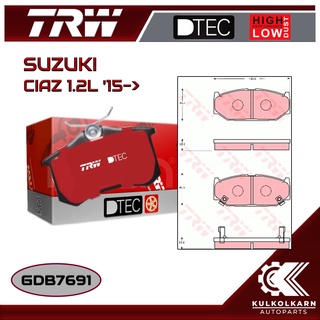 ผ้าเบรคหน้า TRW สำหรับ SUZUKI CIAZ 1.2L 15-&gt; (GDB7691)