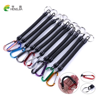 Hengjia 1Pcs Key Lanyard Fishing Missed Rope Key Koord Key Chain Elastic Coil Stretch Tether Fashion Wire spring rope Lockable Key Cord