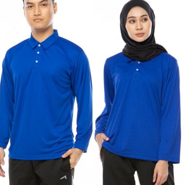 เสื้อคอปกแขนยาว Attop ALS 600a - royal ( microfibre mini bird eye )