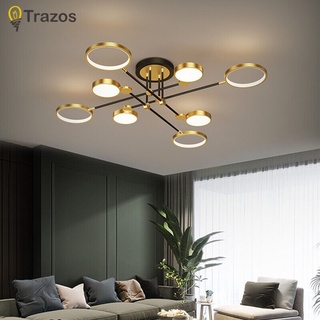 Trazos โคมไฟเพดาน Led สไตล์โมเดิร์น โมเดิร์น สําหรับห้องนอน ห้องนั่งเล่น สีดํา สีทอง