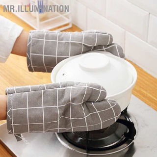 Oven Mitt Cooking Mitten Cotton Lining Heat Resistant Gloves Tool for Baking Dish