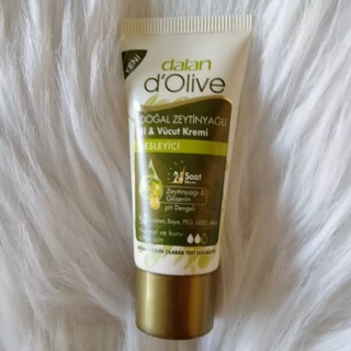 Dalan d’Olive ครีมทาผิวสูตรน้ำมันมะกอก Olive Oil Moisturizing Cream Hand &amp; Body ตุรกี ขนาด20 ml. พร้อมจัดส่ง