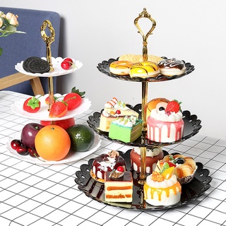 3 Layers Plastic Cut-Out Design Detachable Cakes Desserts Stand