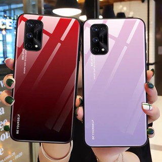 [ พร้อมส่ง ]  Case Realme 7Pro เคสเรียวมี เคสกระจก เคสกันกระแทก เคสกระจกไล่สี ขอบนิ่ม Realme7pro เคสกระจกสองสี มาใหม่