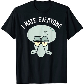 COD ลายน่ารัก เสื้อยืด พิมพ์ลาย SpongeBob SquarePants Squidward I Hate Everyone สําหรับผู้ใหญ่