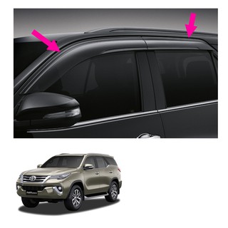 กันสาดข้าง คิ้วขอบประตู สีดำ 4 ชิ้น ของแท้ สำหรับ โตโยต้า Toyota ฟอร์จูนเนอร์ Fortuner SUV ปี 2015 2016 2017 2018 2019