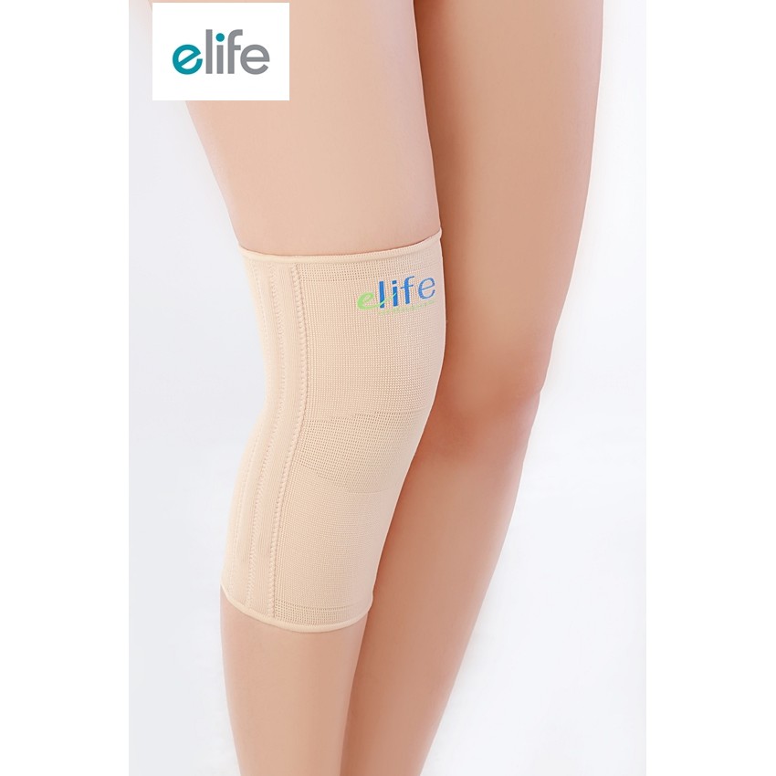 elife Knee  Supportผ้ายืดประคองเข่ามีแกนเหล็กอ่อน (สีเบจ)รุ่นE-KNC260สามารถใช้ได้ท้ังข้างขวาและข้างซ