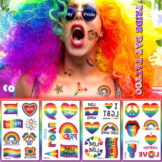 【Magic Tattoo】สติกเกอร์รอยสักชั่วคราว กันน้ํา สีรุ้ง LGBT Love