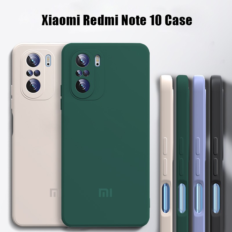 Original Official Square Silicone Phone Case For Xiaomi Redmi Note 10 Pro Max 10S 10T 4G 5G POCO X3 GT Casing Thin Candy Soft Cover