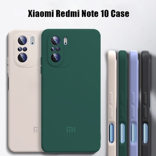 Original Official Square Silicone Phone Case Xiaomi Redmi Note 10 10S Pro Max 4G 5G Casing Thin Candy Soft Cover