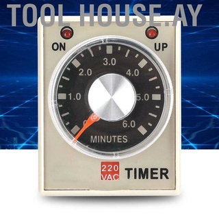 【Tool House.ay】รีเลย์ตั้งเวลา 220VAC 6/10/30/60 Minutes Power On Delay Timer Time Relay AH3-3