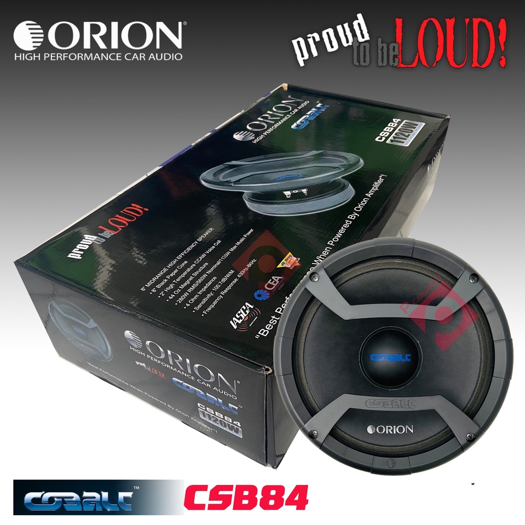 ลำโพงเสียงกลาง 8นิ้ว  Orion รุ่น CSB84 COBALT  กำลังเสียง 1120  วัตต์ ที่ 4โอม  ด้วยความถี่ 430-8000 เฮิร์ท. ลำโพงลูกโดด