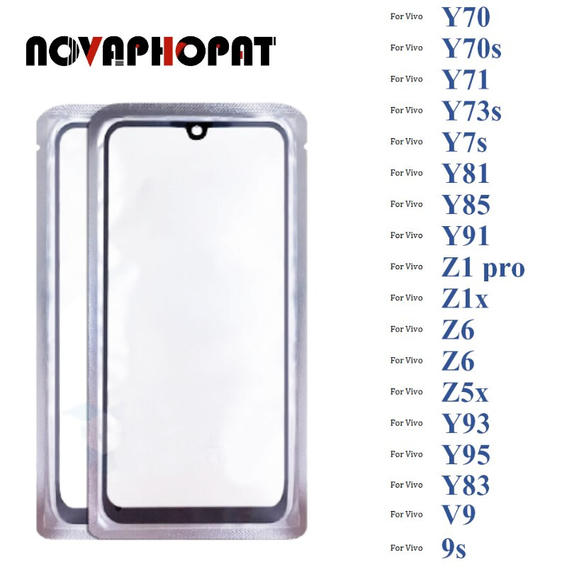 Novapumpat สีดํา Digitizer เซ็นเซอร์ LCD กระจกแผงด้านหน้าสําหรับ Vivo Y70 Y70s Y71 Y73s Y7s 9s Y81 Y