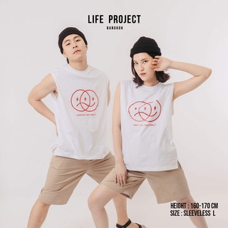 [LIFEPROJECTBKK] HOW DO YOU FEEL SLEEVELESS  - เสื้อยืดคอกลมแขนกุดผ้าคอตตอนแท้100% สกรีนลายสมายลี่