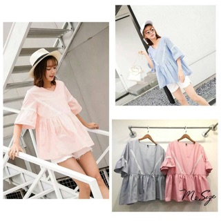 เสื้อคอวีลายริ้ว