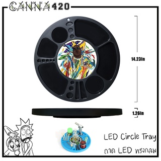 ถาด LED Circle ลายการ์ตูน Rolling Tray ถาดโรล มีไฟ วิปวับ ถาดสำหรับใส่ของ ถาดสำหรับโรล มี ไฟLED พร้อมที่ชาร์ท ถาดกันหก