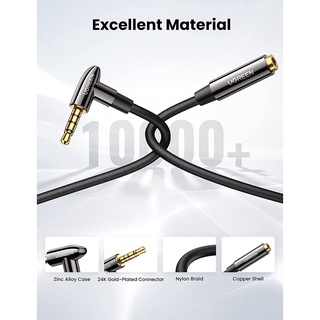 UGREEN 3.5mm Extension Cable Headphone Male to Female 4 Pole Aux Audio Mic Extender(20494,20495,20496)