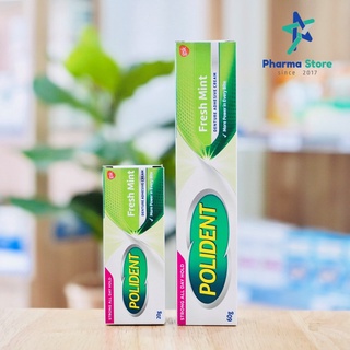 [มี 2 ขนาด 20 และ 60 กรัม] ครีมติดฟันปลอม กาวติดฟันปลอม Polident fresh mint โพลิเดนท์ เฟรช มินท์