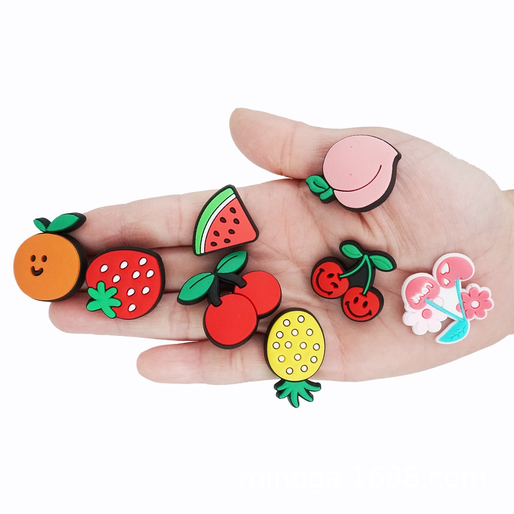 Croc Jibz Pins กระดุม รูปผลไม้ หลากสีสัน สําหรับรองเท้า DIY