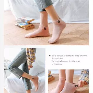 ⚡️ พร้อมส่ง⚡️ 🧦ถุงเท้าข้อสั้นผู้หญิง ลายหมี เลือกสีได้ มี10สี🌈