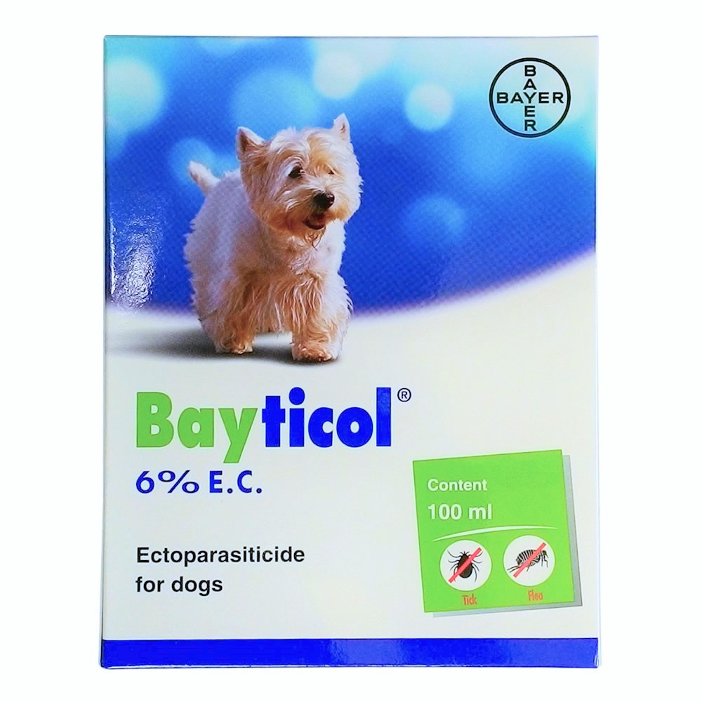ไบติคอล Bayticol (ขวดใหญ่ 100 ml) ไบติคอล ควบคุมและกำจัดเห็บ หมัดสุนัข