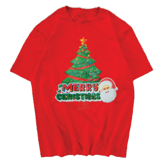 มาใหม่ เสื้อคริสต์มาส Merry Christmas ผ้า COTTON 100% สีแดง สีเขียว