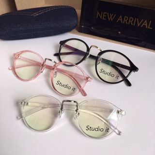 สีใหม่เข้าเพิ่ม พร้อมส่งคร่าาา  กรอบแว่นตาพร้อมเลนส์มัลติโค้ช ทรงกลมรี กรอบสีมาใหม่ เลนส์กรองแสง นน.