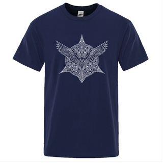 เสื้อยืดแขนสั้น คอกลม พิมพ์ลาย Odin Vikings Ragnar Raven แฟชั่นฤดูร้อน สําหรับผู้ชาย 2022