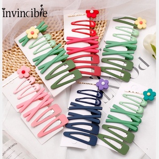 Fashion Geometric Flower Hair Barrettes/ Colorful Plastic Snap Side Clip/ Girls Candy Color Hair Clip Pin Accessories