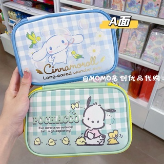 MINISO กระเป๋าดินสอ หนัง PU แบบใส ขนาดใหญ่ จุของได้เยอะ ลายสุนัข Sanrio Cinnamon น่ารัก สําหรับใส่เครื่องเขียน