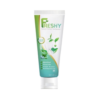 ของแท้ ยาสีฟัน FRESHY สูตรสมุนไพร เข้มข้น ผสม ฟลูออไรด์ ป้องกันฟันผุ