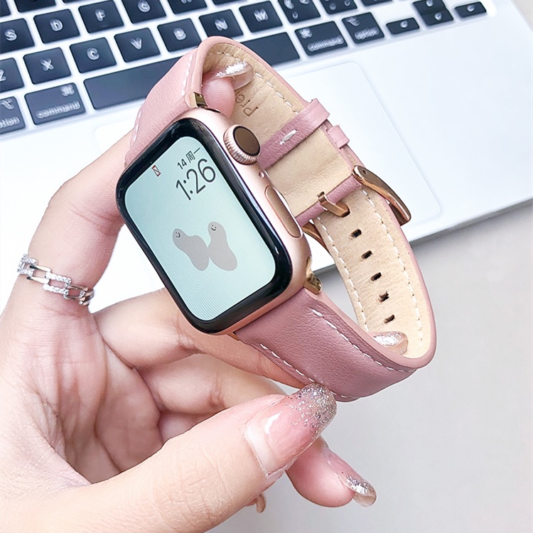 สายนาฬิกาข้อมือหนัง สไตล์โมเดิร์น สําหรับ Smart Watch band Series 7 6 SE 5 4 3 2 iWatch 40 มม. 44 มม. 38 มม. 42 มม.