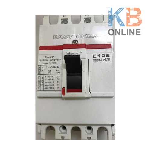 เมนเบรกเกอร์ T6033/125 3P 50A 125KA MCCB BTICINO / Circuit breaker T6033 / 125 3P 125A 35KA MCCB BTI