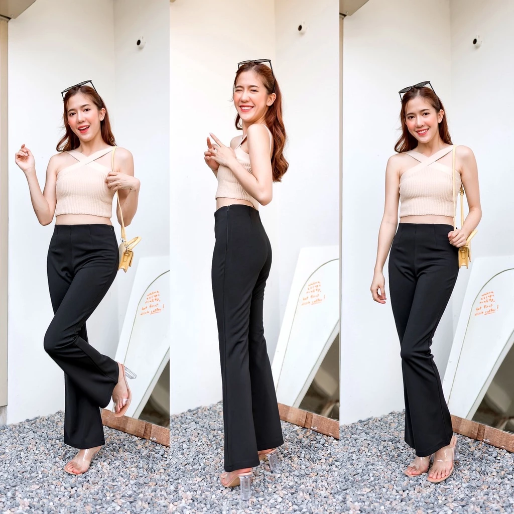 🍒ขาม้ารุ่นHR🍒กางเกงผ้าโรเซฟ-ขาม้า-เอวสูงซิปข้างไซส์S-2XL thumbnail 4