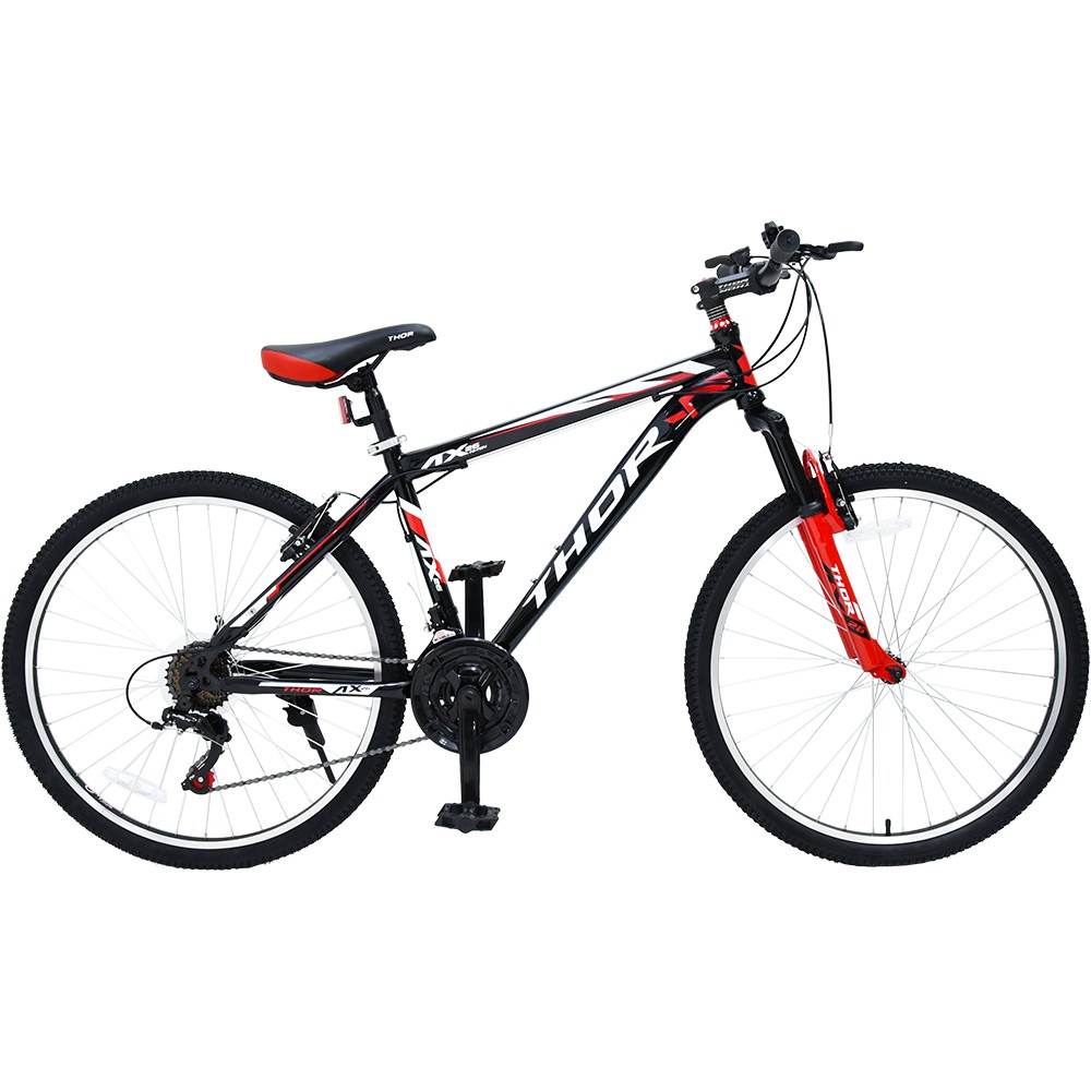 K-BIKE จักรยานเสือภูเขา MOUNTAIN BIKE 26" นิ้ว เกียร์ 21 Speed SHIMANO รุ่น THOR 26K68 ดำ/แดง