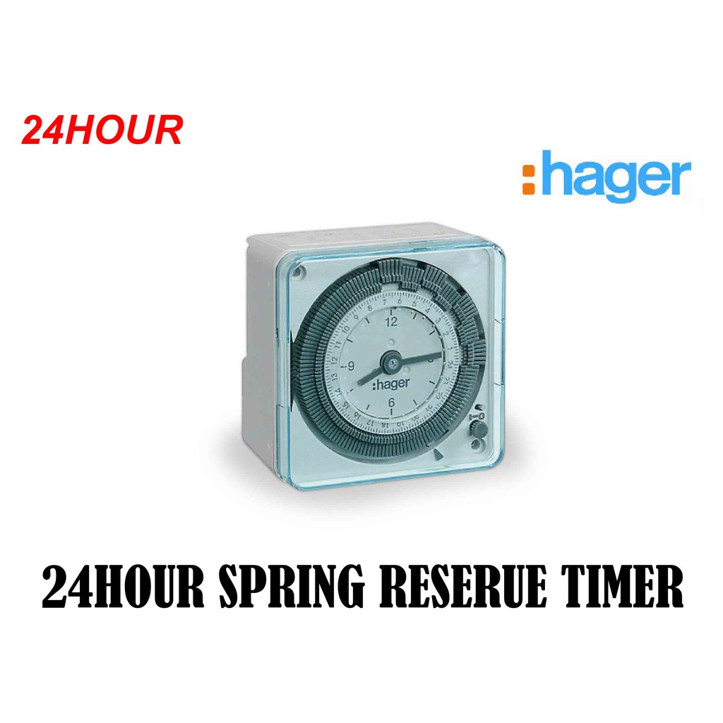 HAGER EHN711 24 HRS SPRING RESERUE TIMER ANALOG TIME TIME TIMER SWITCH