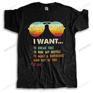 [S-5XL] GILDAN 【Ins】มาใหม่ เสื้อยืดแขนสั้น ผ้าฝ้าย 100% พิมพ์ลาย I Want To Break Free To Ride My Bike I Want It All แฟชั