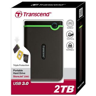 💥💥พร้อมส่ง💥💥Transcend StoreJet 25M3 2 TB Portable Hard Drive 🚩🚩รับประกัน 3 ปี🚩🚩