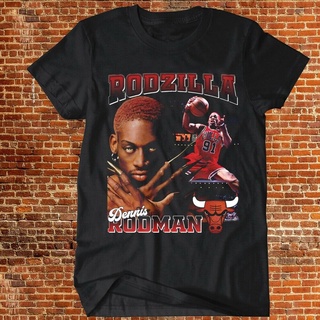 【100% cotton】ใหม่ เสื้อยืดลําลอง แขนสั้น พิมพ์ลาย The Last Dance Dennis Rod Rodzilla Chicago Basket Ball สําหรับผู้ชาย