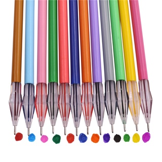 ไส้ปากกาเจล หัวเพชร หลากสี เครื่องเขียนสํานักงาน โรงเรียน 12 ชิ้น ขาวดํา 12 ชิ้น