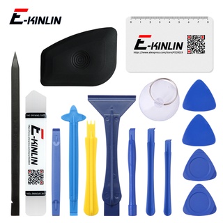 E-kinlin 16 in 1 ชุดแงะสปัด ถอดชิ้นส่วนโทรศัพท์มือถือ หน้าจอ LCD เครื่องมือเปิดแบตเตอรี่ ชะแลงชะแลง ใบมีดดูด ถ้วยดูด ชิ้นส่วนซ่อม