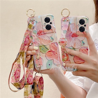 Ready Stock เคสโทรศัพท์ Soft Case OPPO Reno 8 8Z 8Pro 7 7Z 7Pro 6 6Z 6Pro Z Pro A57 A77 5G 4G 2022 New Phone Casing Fashion Girl Style Painting Romantic Peach Blossom Blu-ray Protection Cover เคส